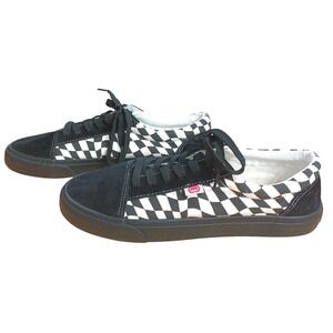 Mens Ecko Unltd Steven Wavy B & W Checkered Suede & Canvas Low Top Shoe Size 8.5